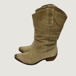 Matisse Suede Western Mid Calf Boots 9M Boho Coastal Cowgirl Distressed Rustic